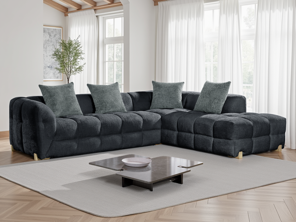 Genoa Sofa Charcoal Right Hand