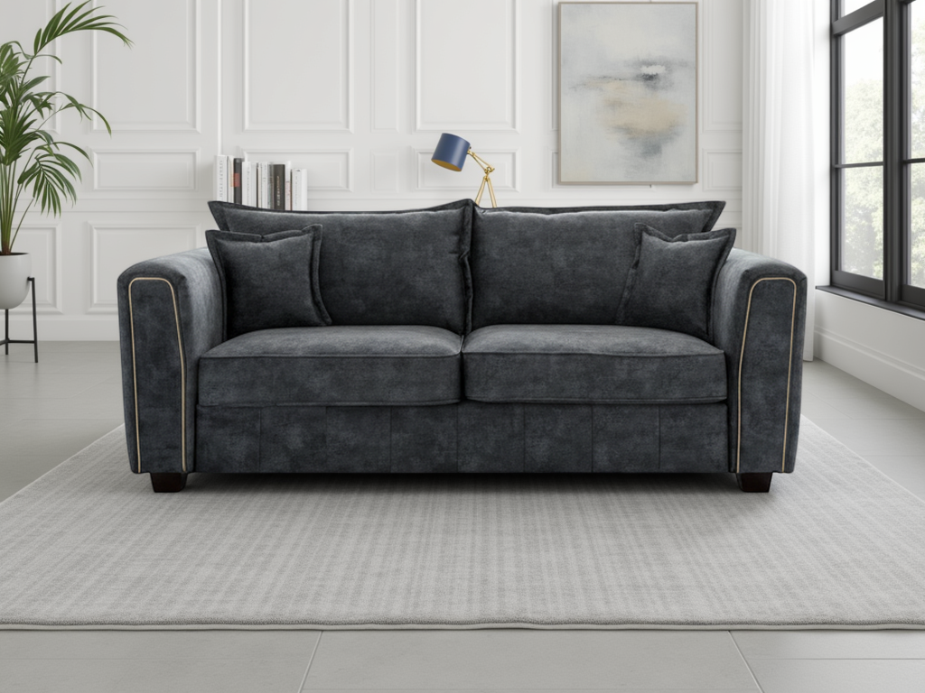 Serena Sofa Black 3 Seater