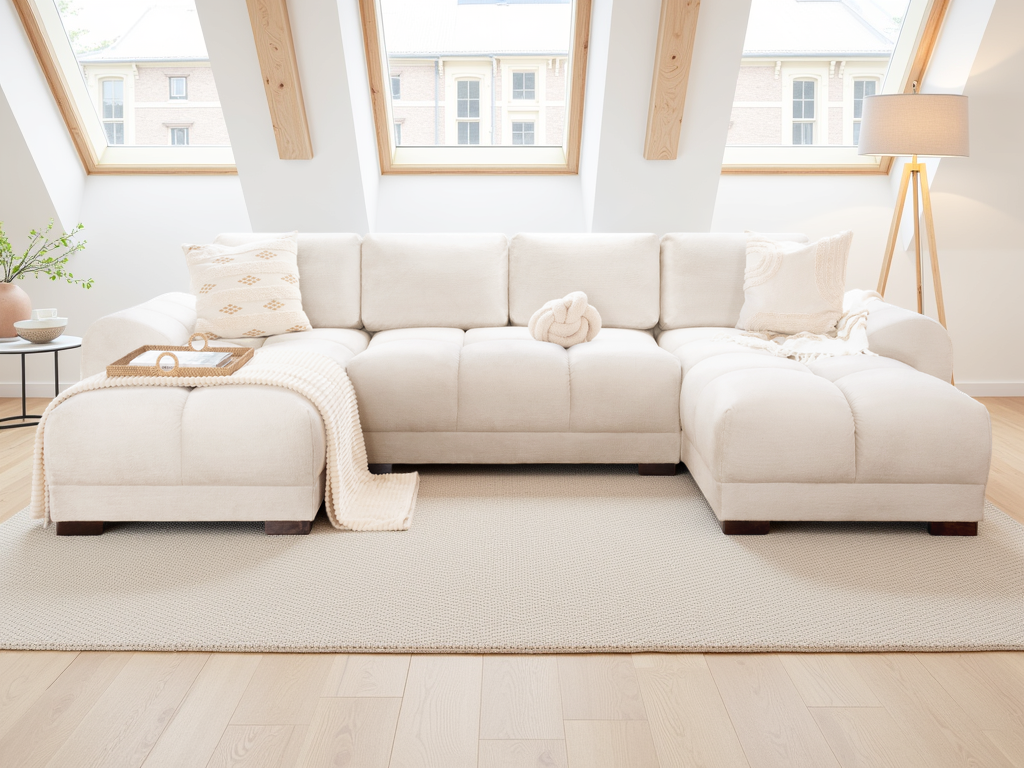 Azzuro Sofa Cream U Shape Corner