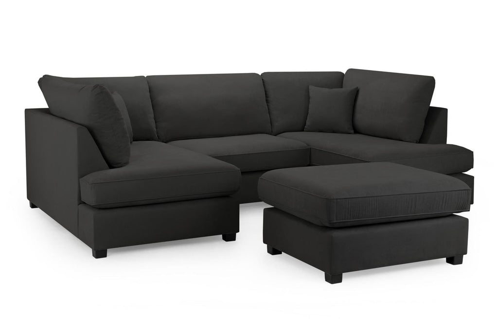 Carnaby Classic Sofa Black U Shape Corner