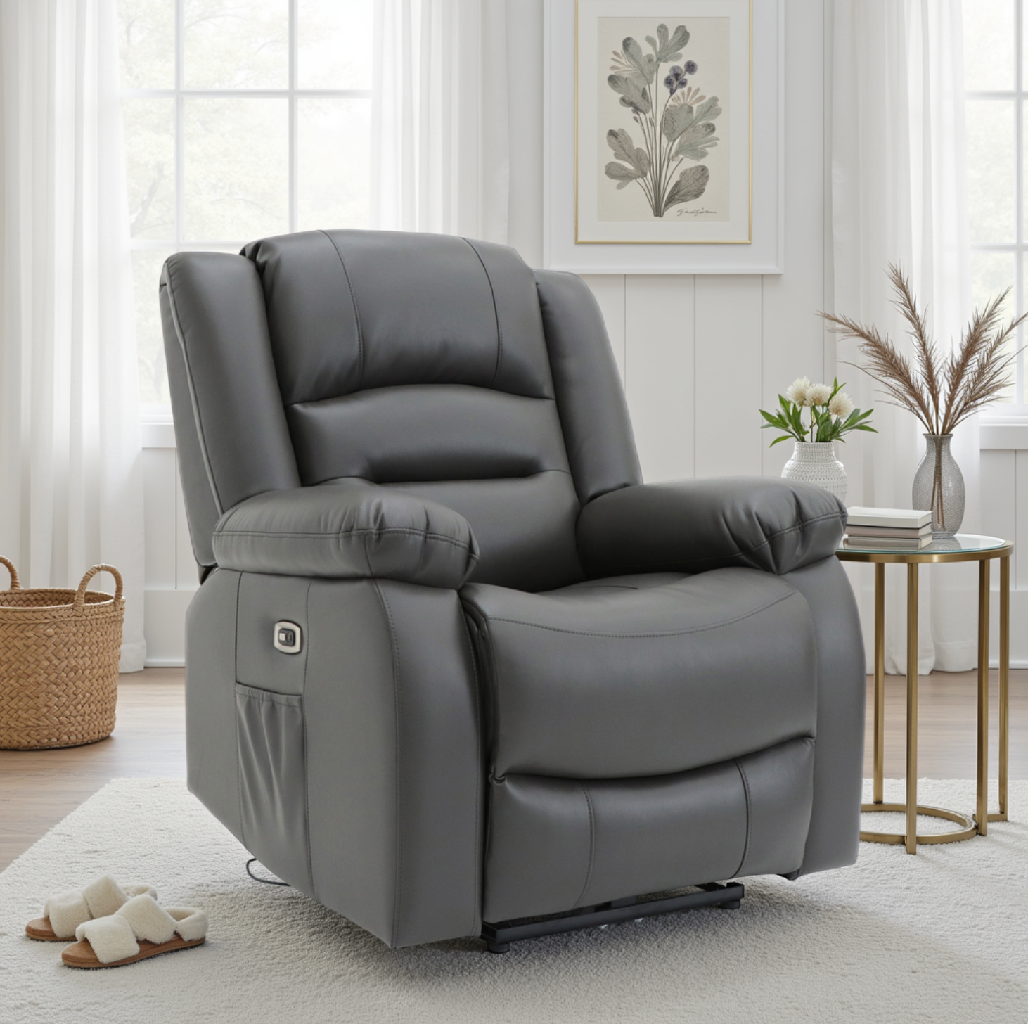 Alva Electric Recliner Sofa Grey Armchair