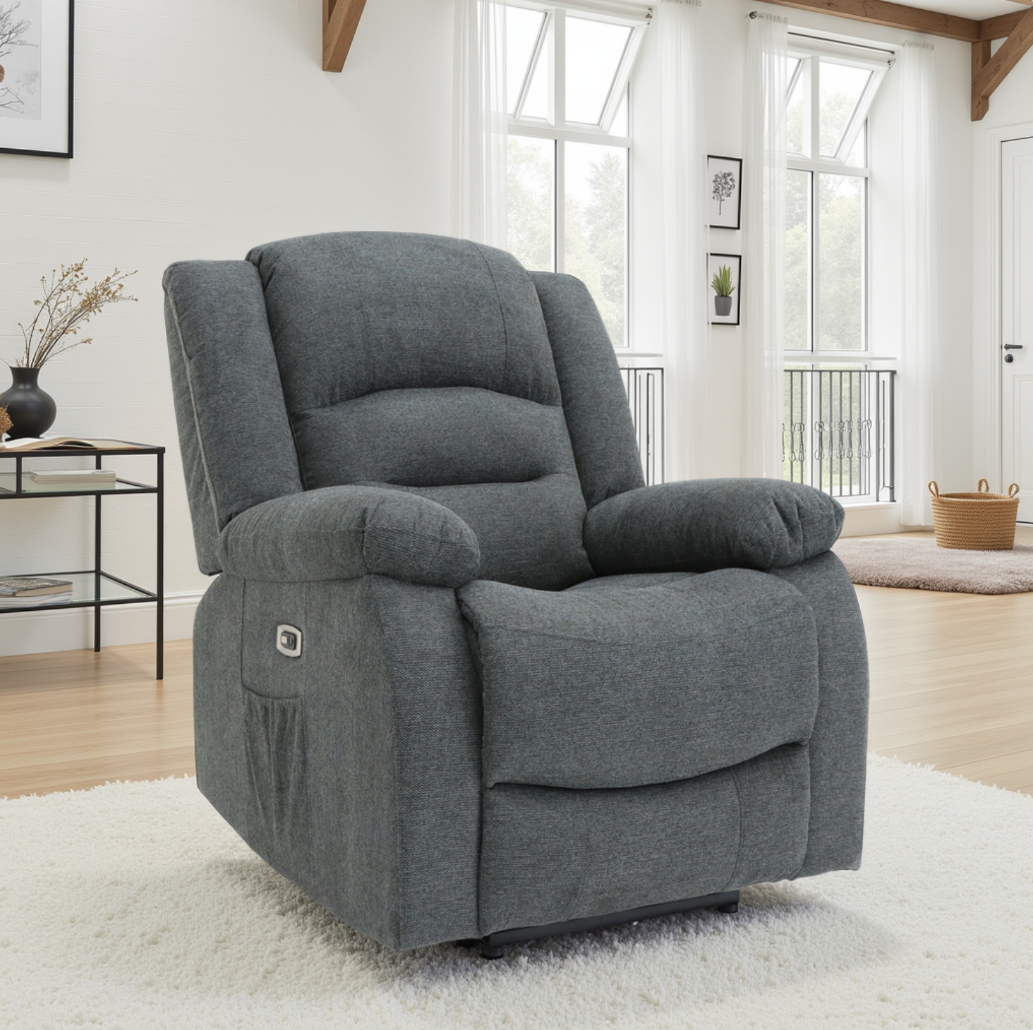 Alva Electric Recliner Sofa Graphite Armchair