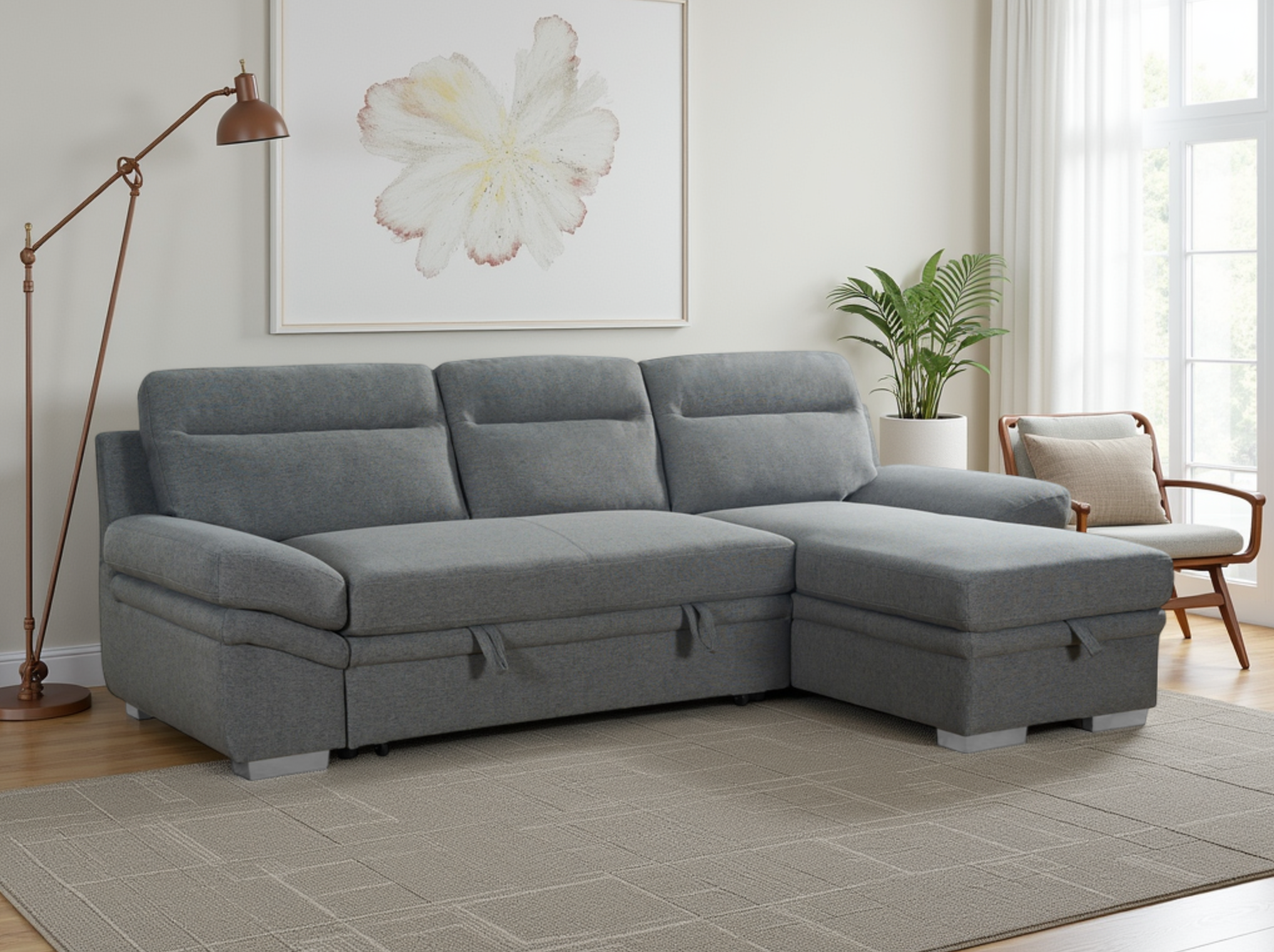 Astra Sofabed Grey Universal Corner
