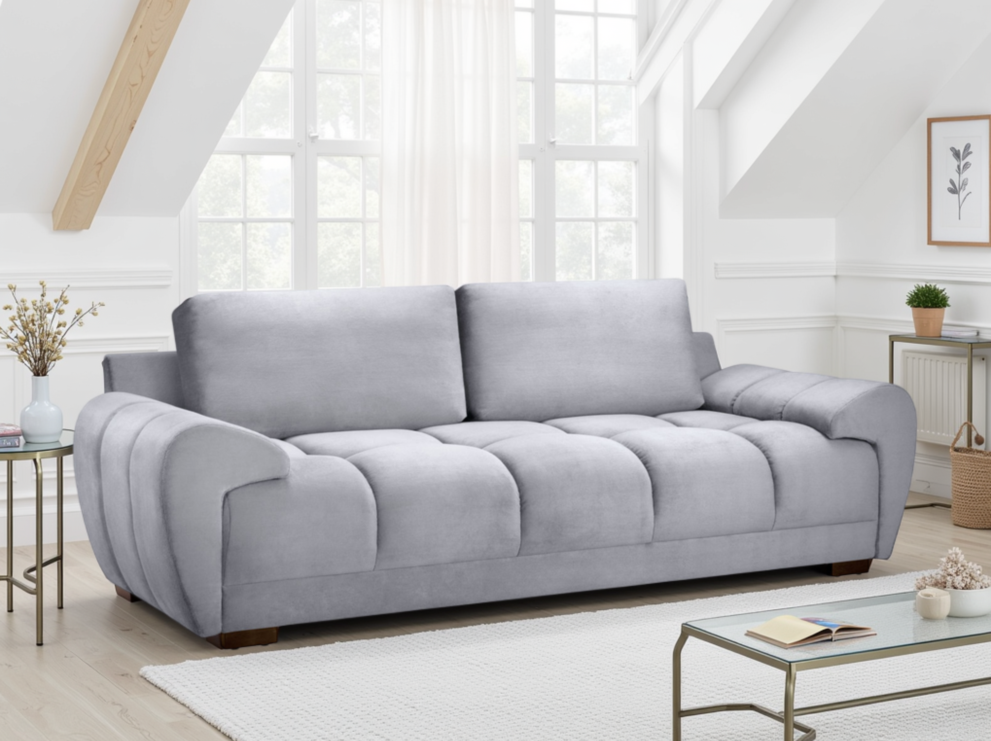 Azzuro Sofa Grey 3 Seater