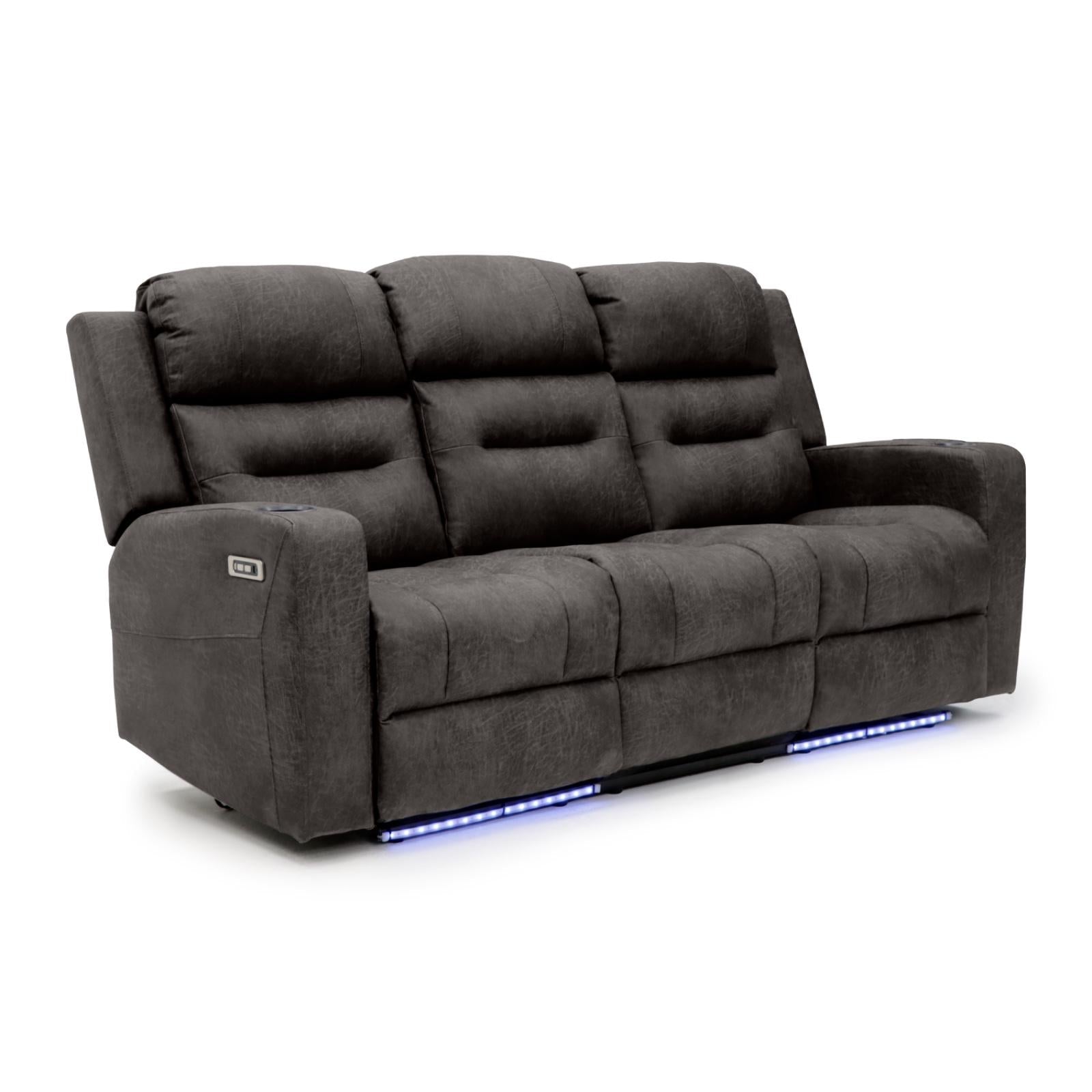 C-Love Tech Electric Recliner Sofa Brown 3 Seater