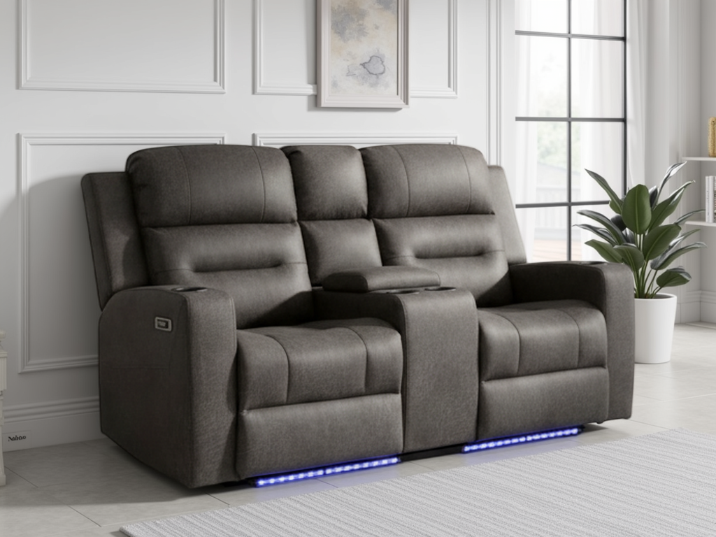 C-Love Tech Electric Recliner Sofa Brown 2 Seater