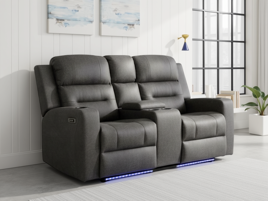 C-Love Tech Electric Recliner Sofa Grey 2 Seater