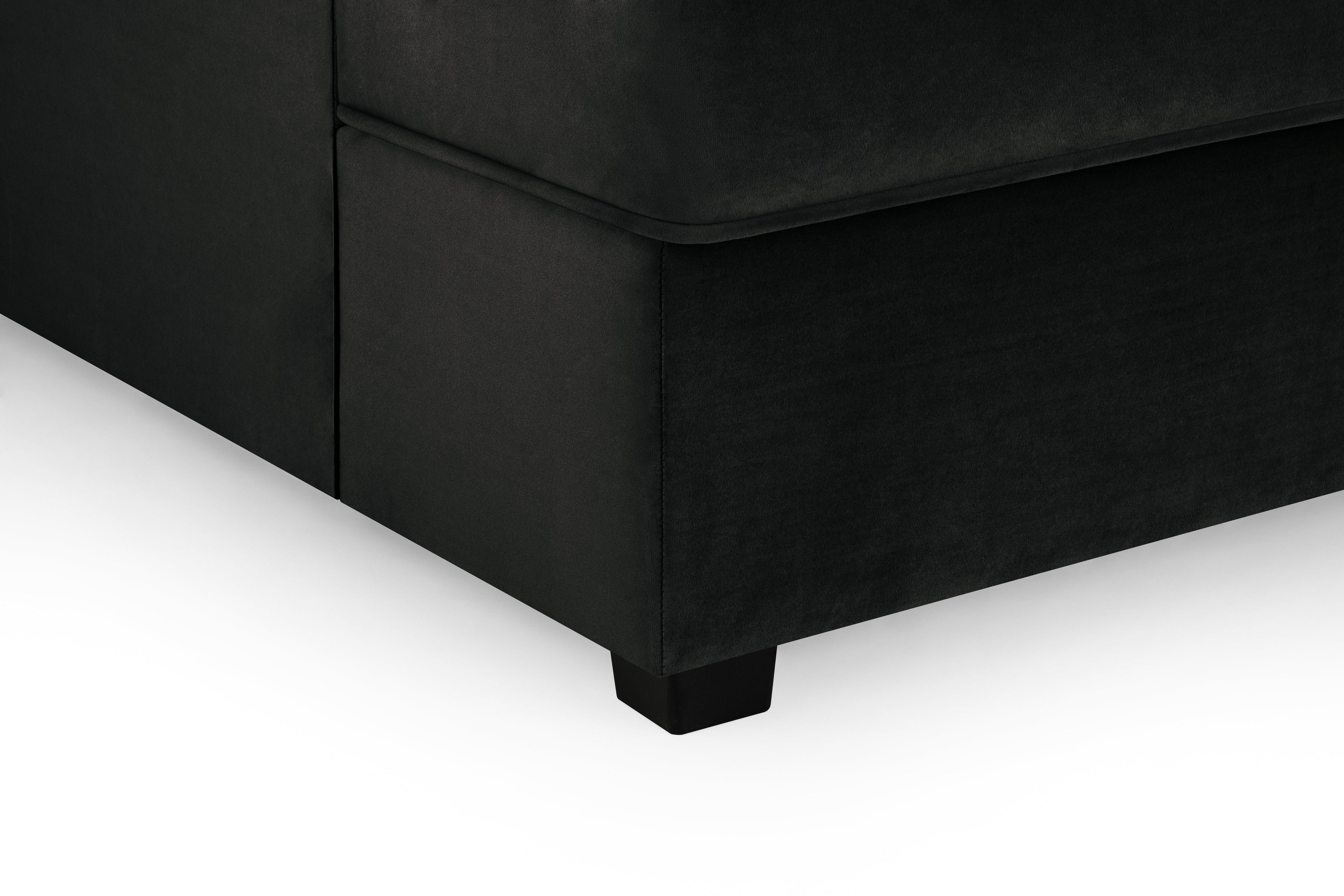 Carnaby Sofa Plush Black U Shape Corner