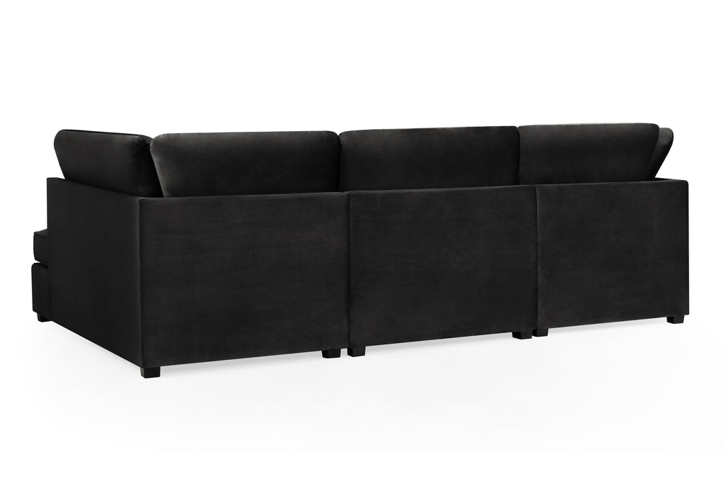 Carnaby Sofa Plush Black U Shape Corner