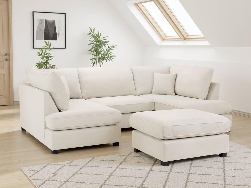 Carnaby Classic Sofa Beige U Shape Corner