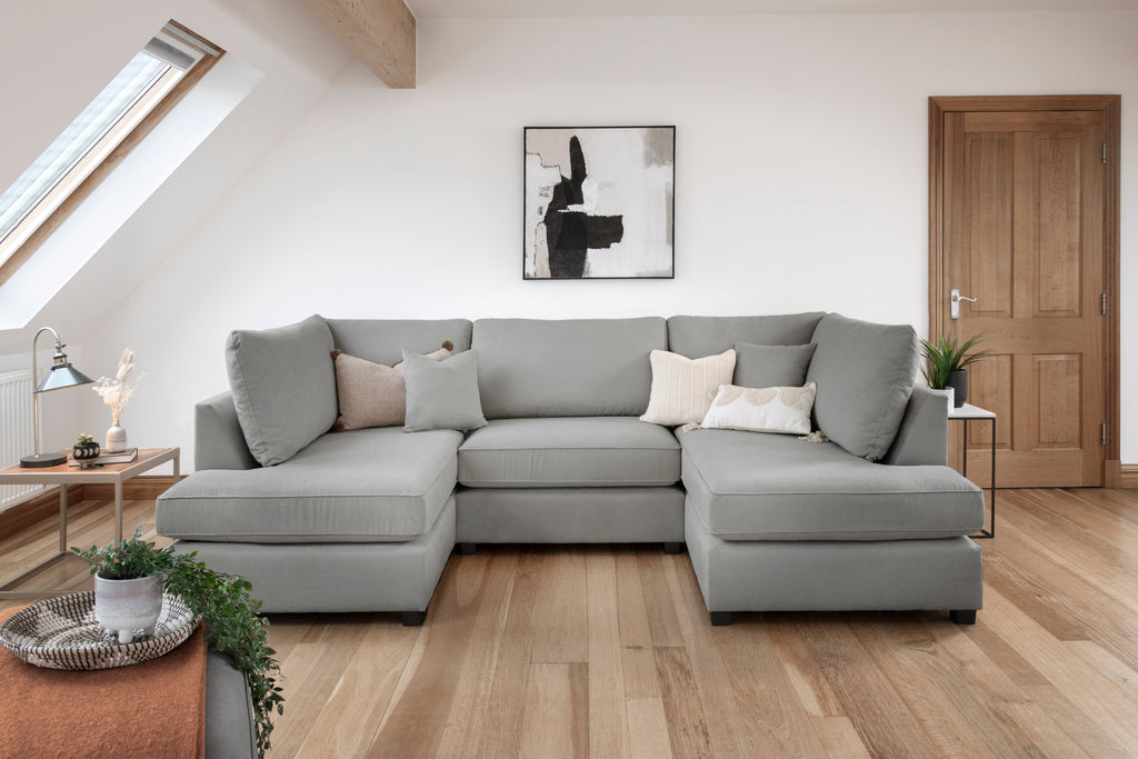 Carnaby Classic Sofa Grey U Shape Corner