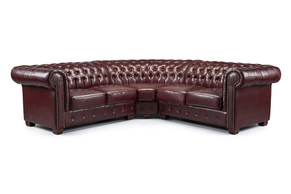 Chesterfield Sofa Oxblood Red Large Corner