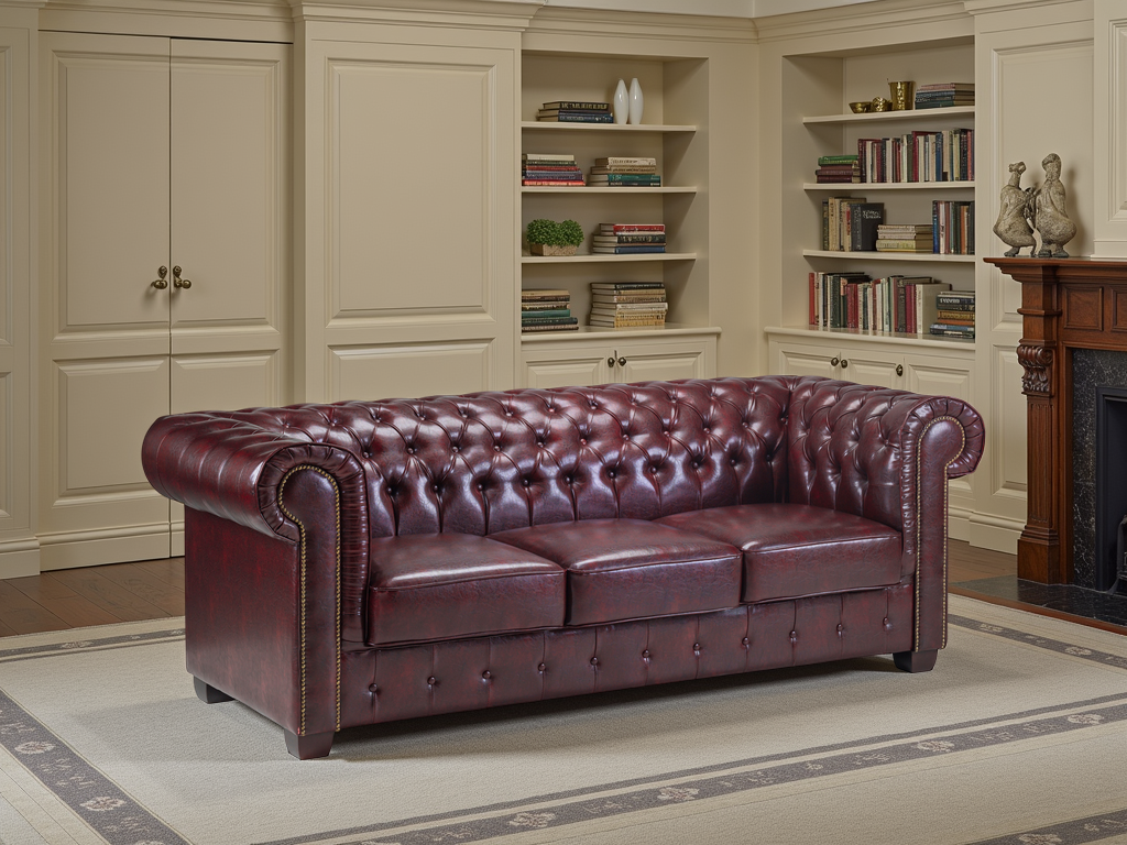 Chesterfield Sofa Oxblood Red 3 Seater