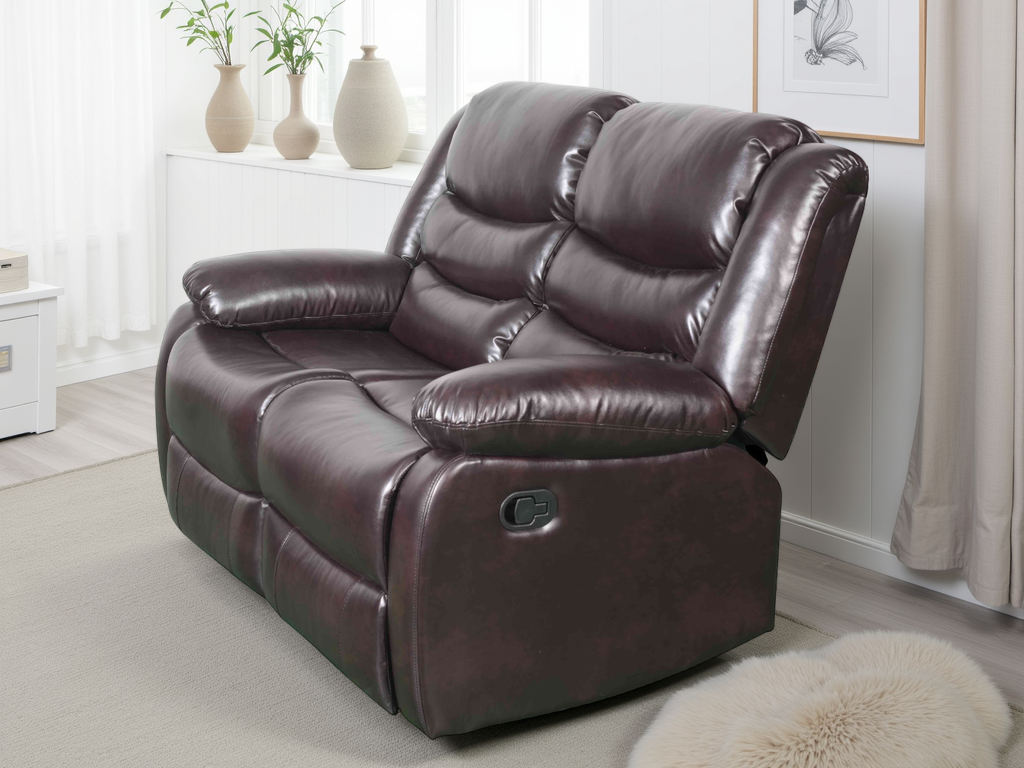 Conrad Manual Recliner Sofa Brown 2 Seater