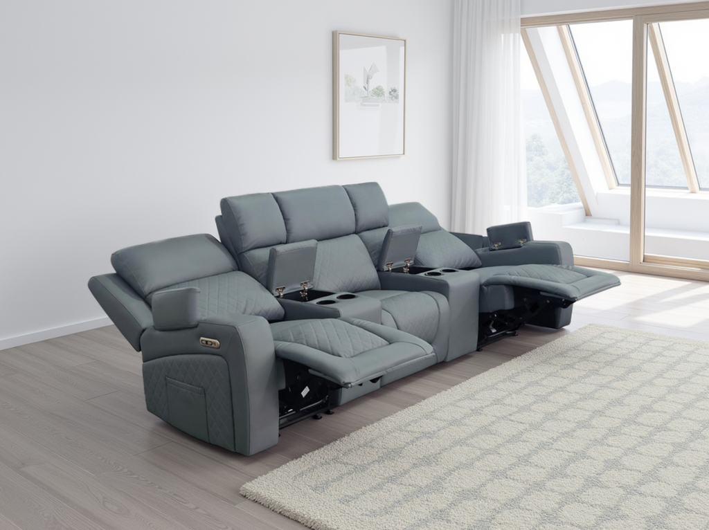 Florence Cinema Sofa Grey 3 Seater