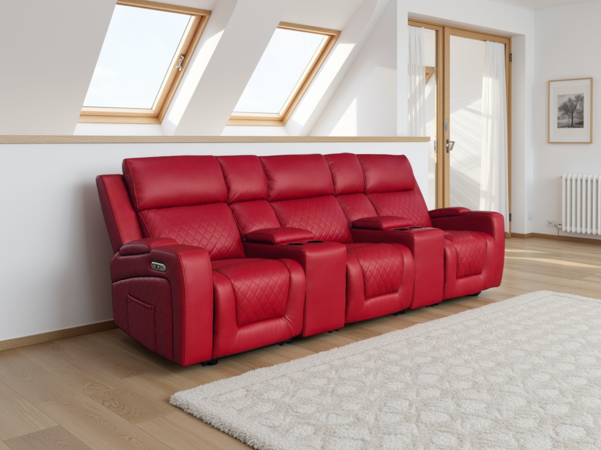 Florence Cinema Sofa Red 3 Seater