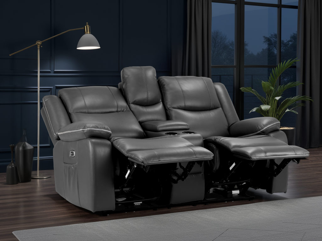 Harald Electric Recliner Sofa Black 2 Seater