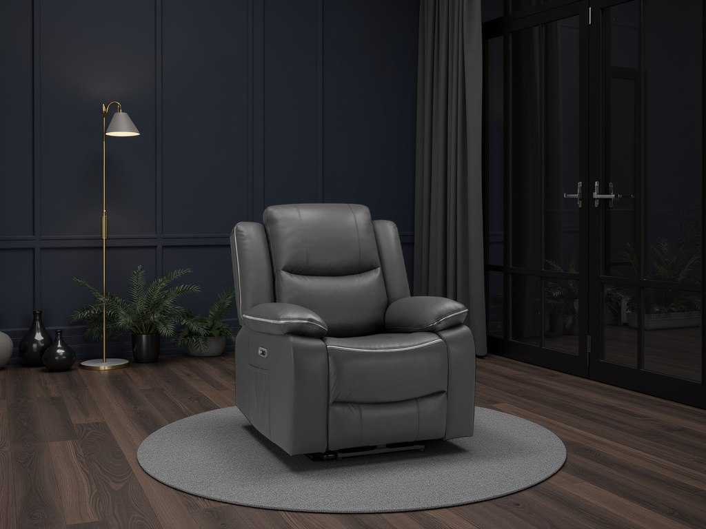 Harald Electric Recliner Sofa Black Armchair