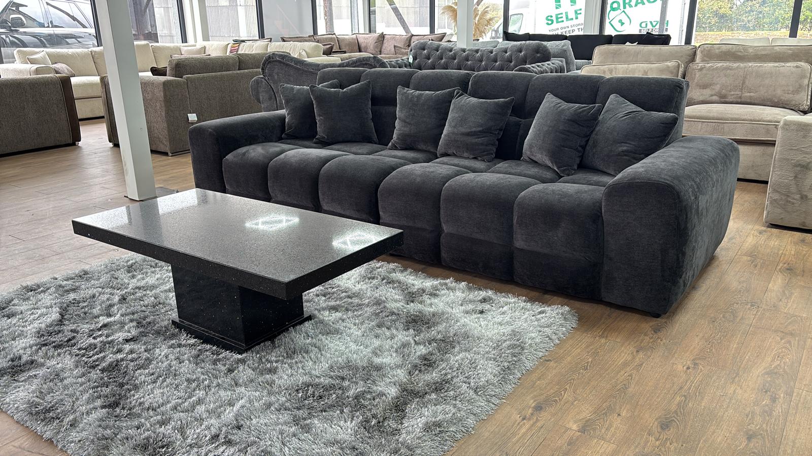 Jacob Sofa Black 4 Seater