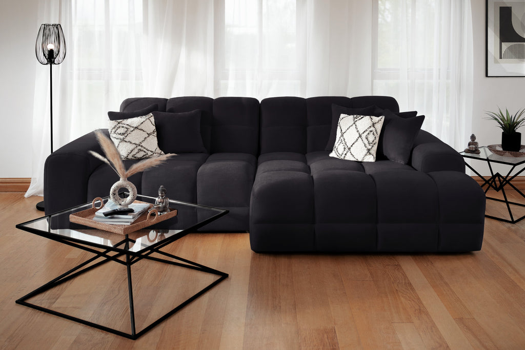 Jacob Sofa Black Right Hand Facing Corner