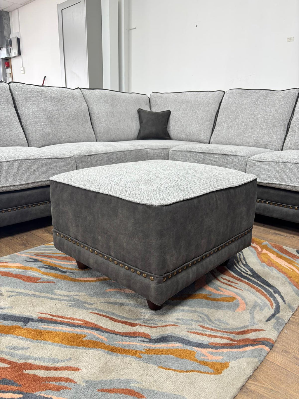 Bella Sofa Grey Footstool