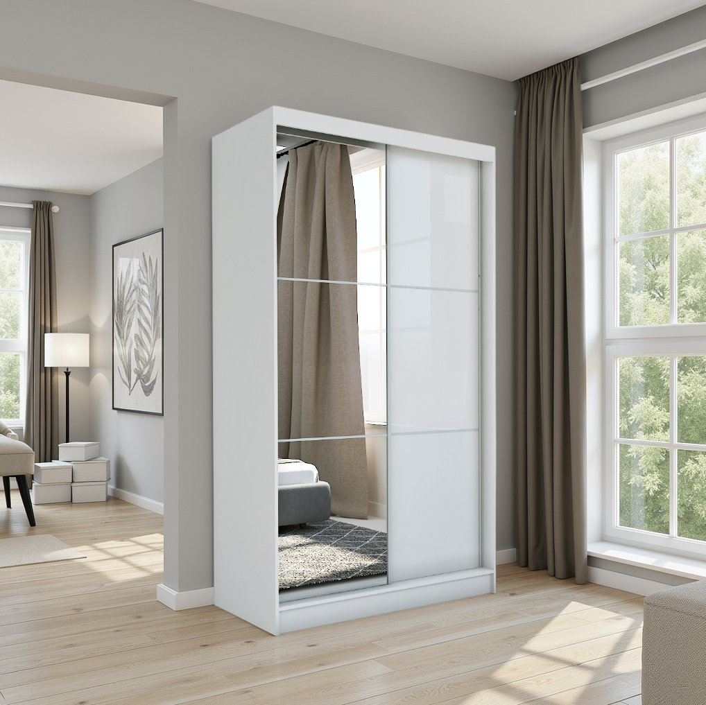 Caden Sliding Wardrobe White 150cm