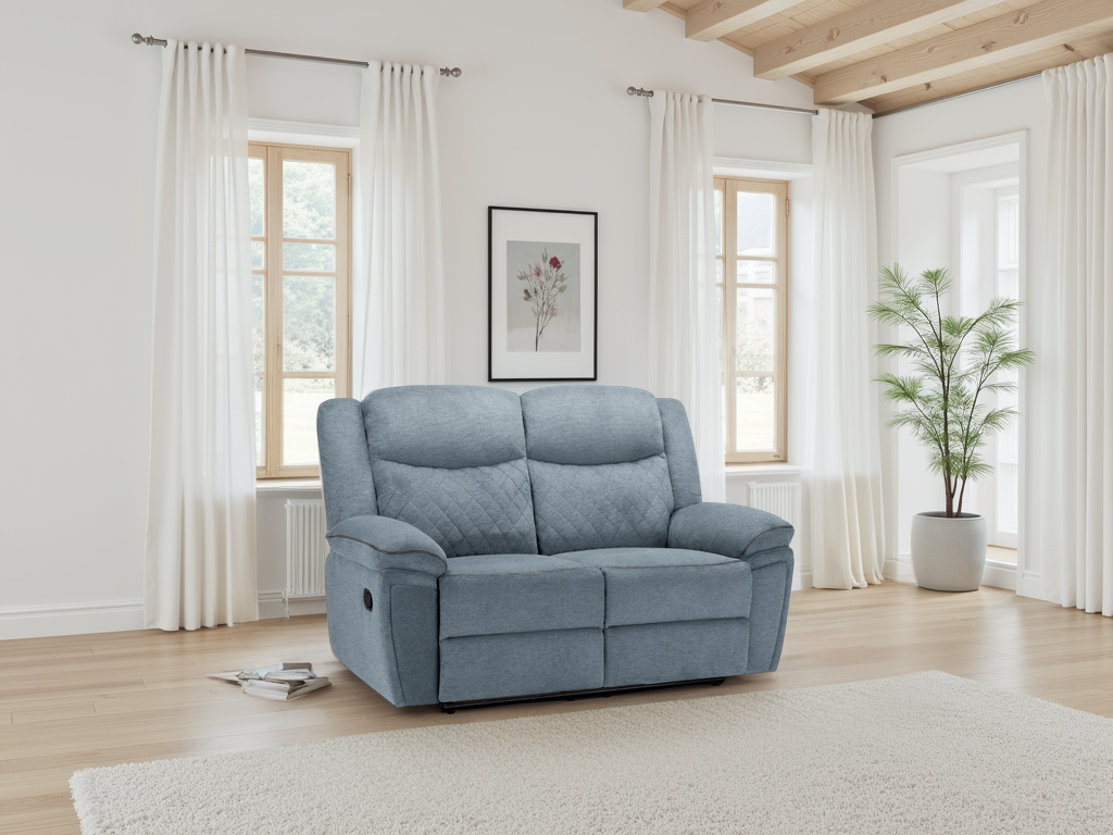 Myra Recliner Sofa Grey Fabric 2 Seater